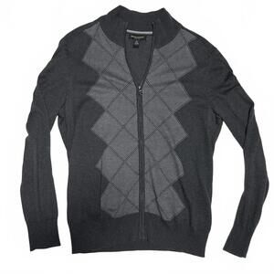 BR Luxury Blend Silk Cashmere Argyle Cardigan Men's Large